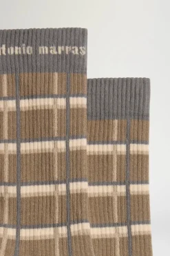 Outlet Antonio Marras Calze a Quadri Marroni e Beige