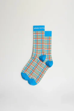 New Antonio Marras Calze a Quadri Verdi e Blu