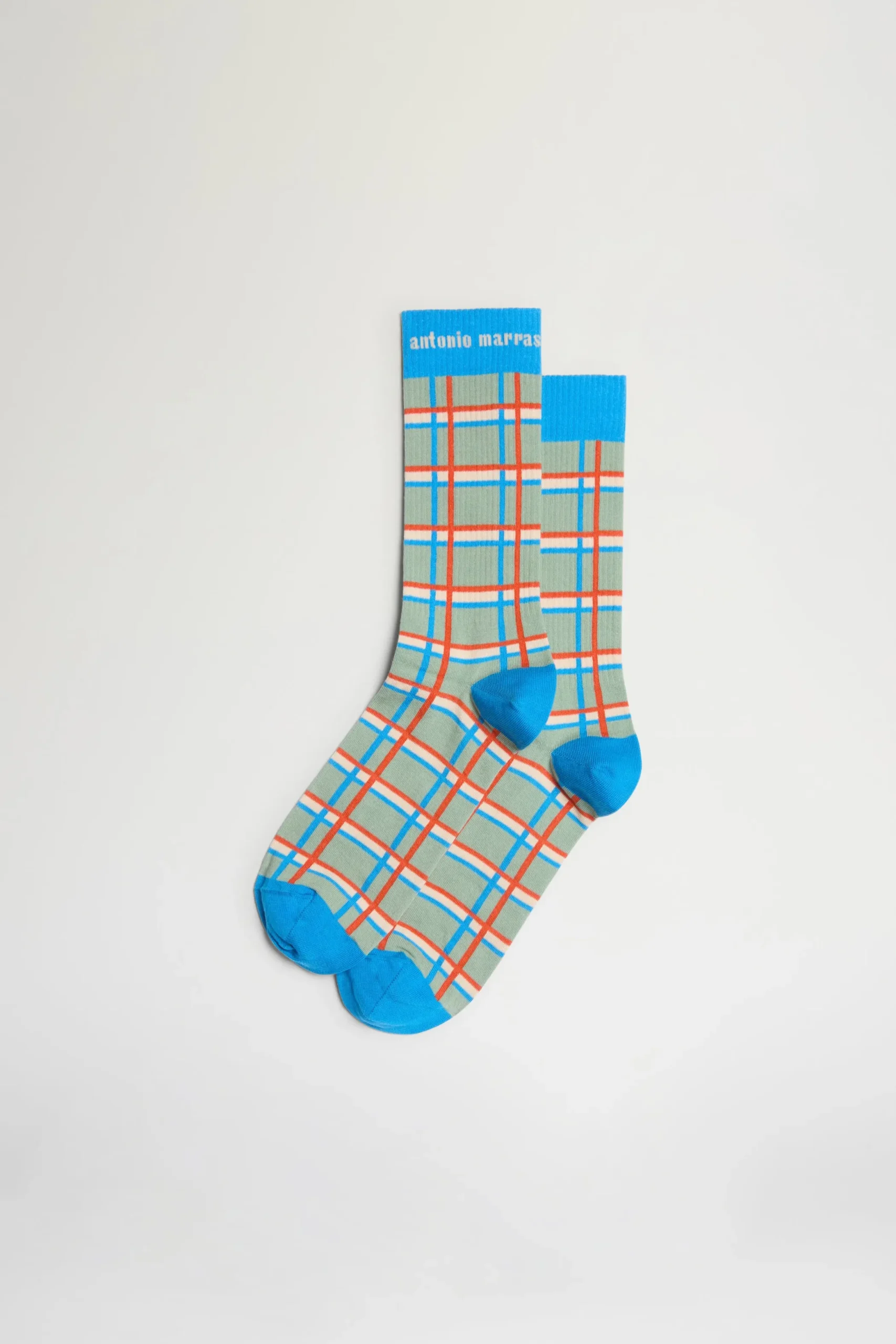 New Antonio Marras Calze a Quadri Verdi e Blu