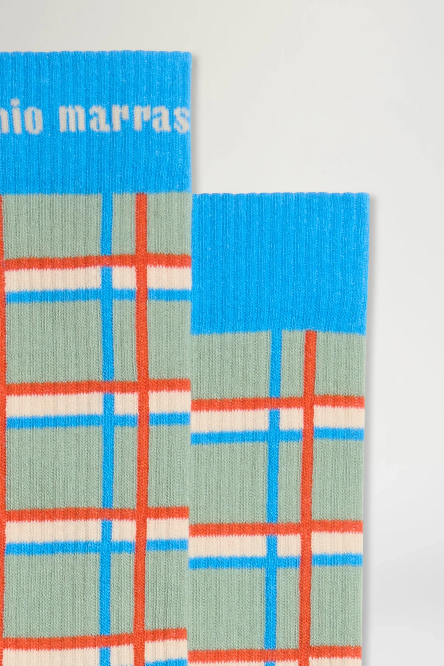New Antonio Marras Calze a Quadri Verdi e Blu