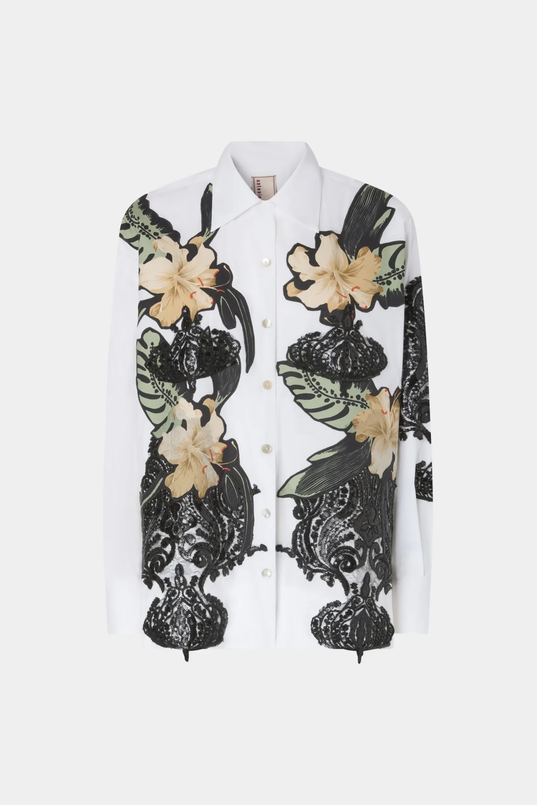 Clearance Antonio Marras Camicia Bianca Ibiscus Patchworks