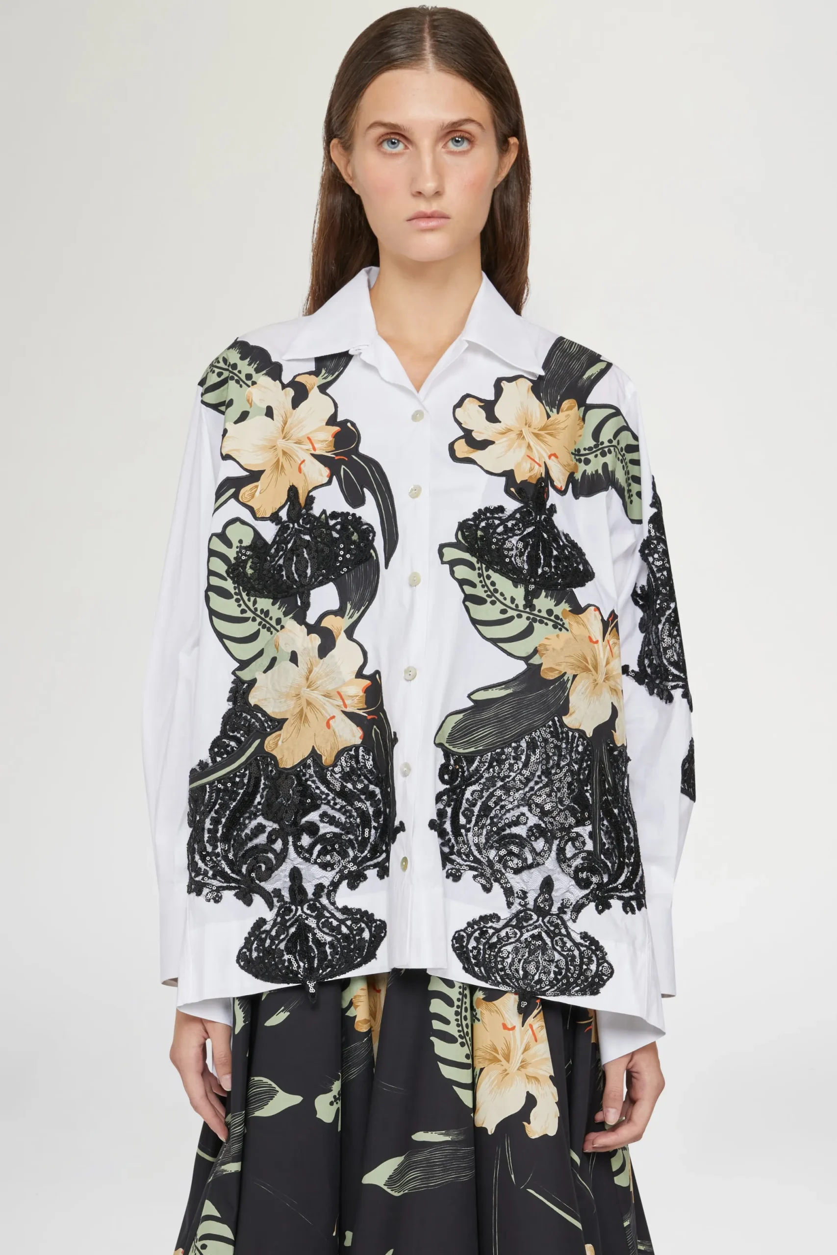 Clearance Antonio Marras Camicia Bianca Ibiscus Patchworks