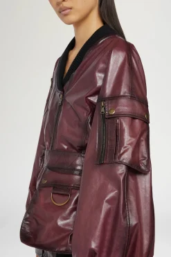 Hot Antonio Marras Giacca di Pelle Bordeaux
