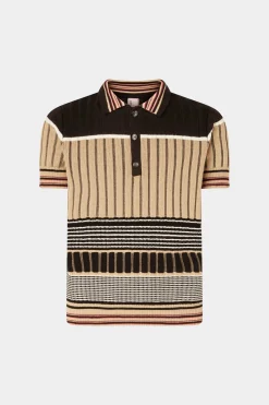 Online Antonio Marras Polo in Maglia Beige & Nera
