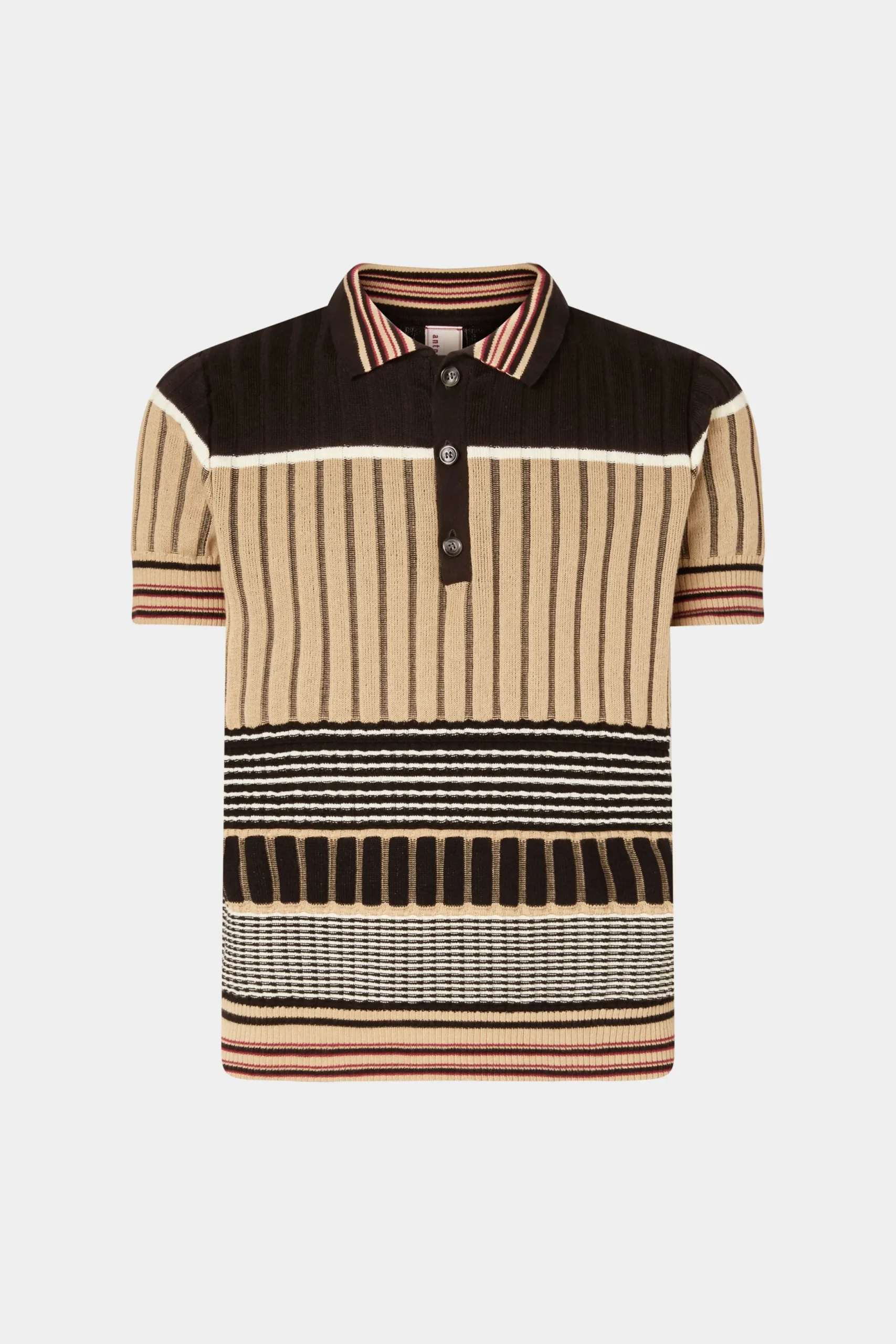 Online Antonio Marras Polo in Maglia Beige & Nera