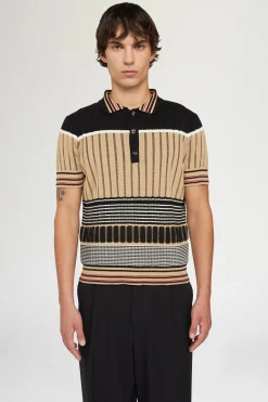 Online Antonio Marras Polo in Maglia Beige & Nera