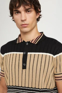 Online Antonio Marras Polo in Maglia Beige & Nera
