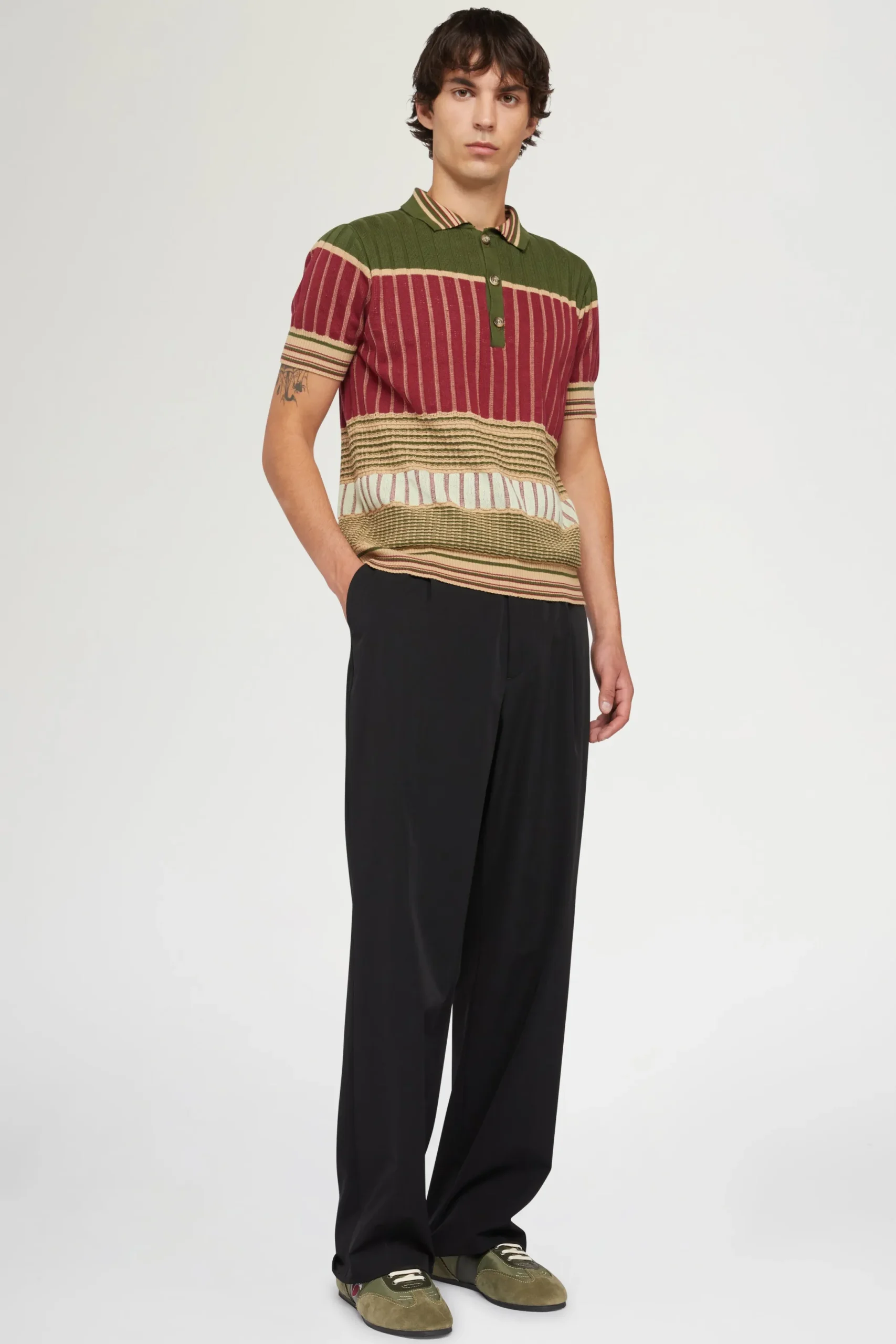 Discount Antonio Marras Polo in Maglia Rossa e Verde
