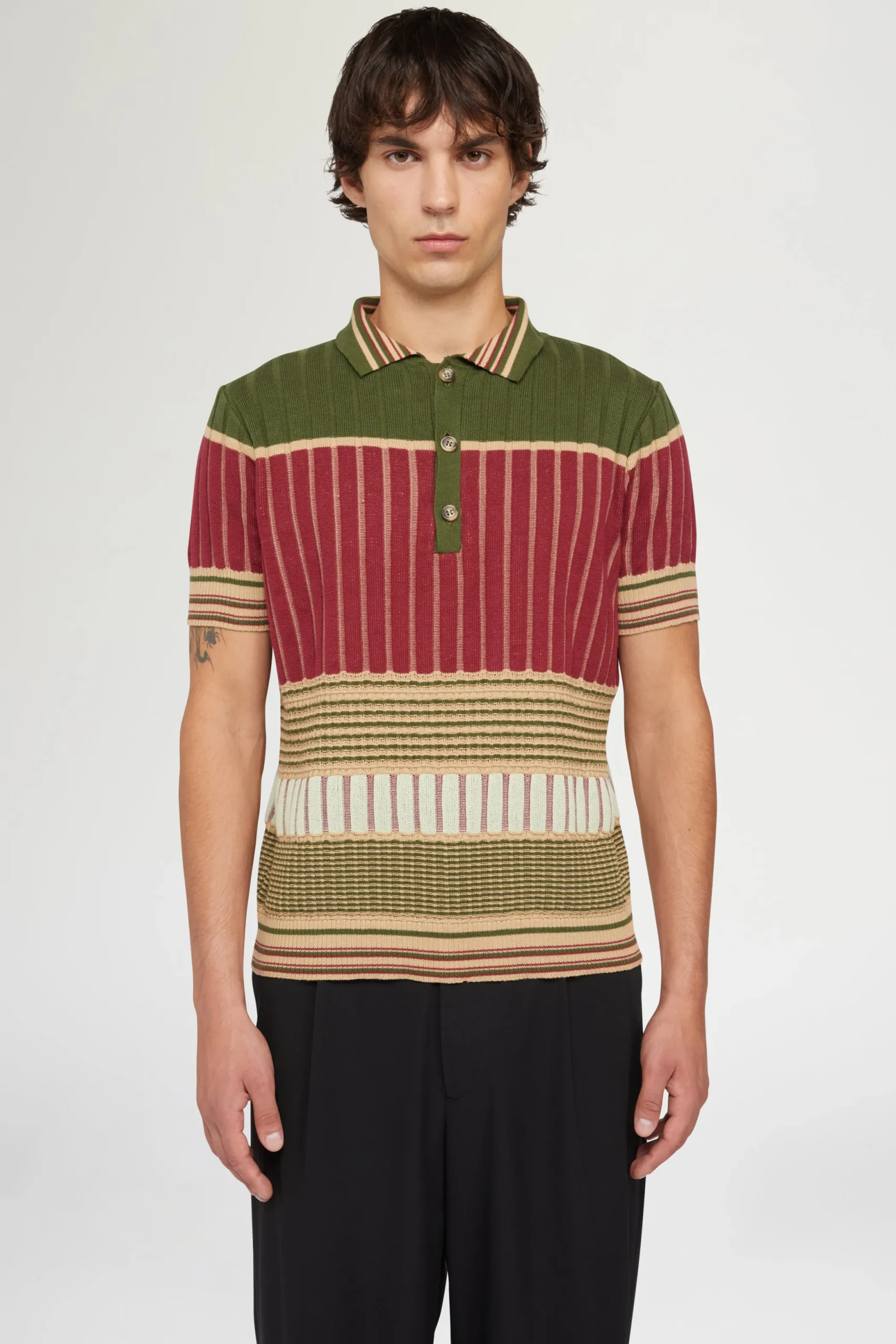 Discount Antonio Marras Polo in Maglia Rossa e Verde